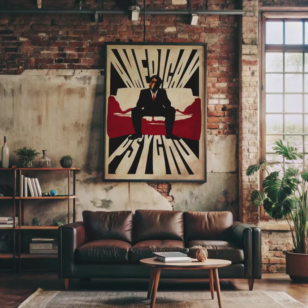 American Psycho Movie Poster - Minimalist Wall Art, Patrick Bateman Print, Cult Classic Gift for Fans